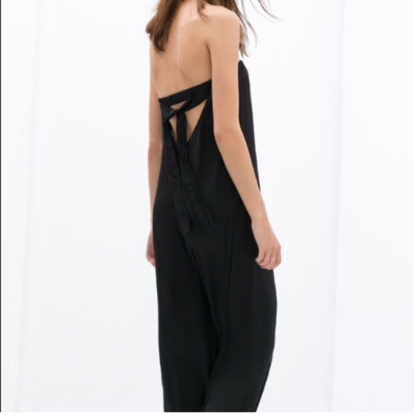 strapless flowy jumpsuit